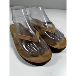 Rainbow Sandals Women's Single Layer Leather Sandal Narrow Strap. Brown.